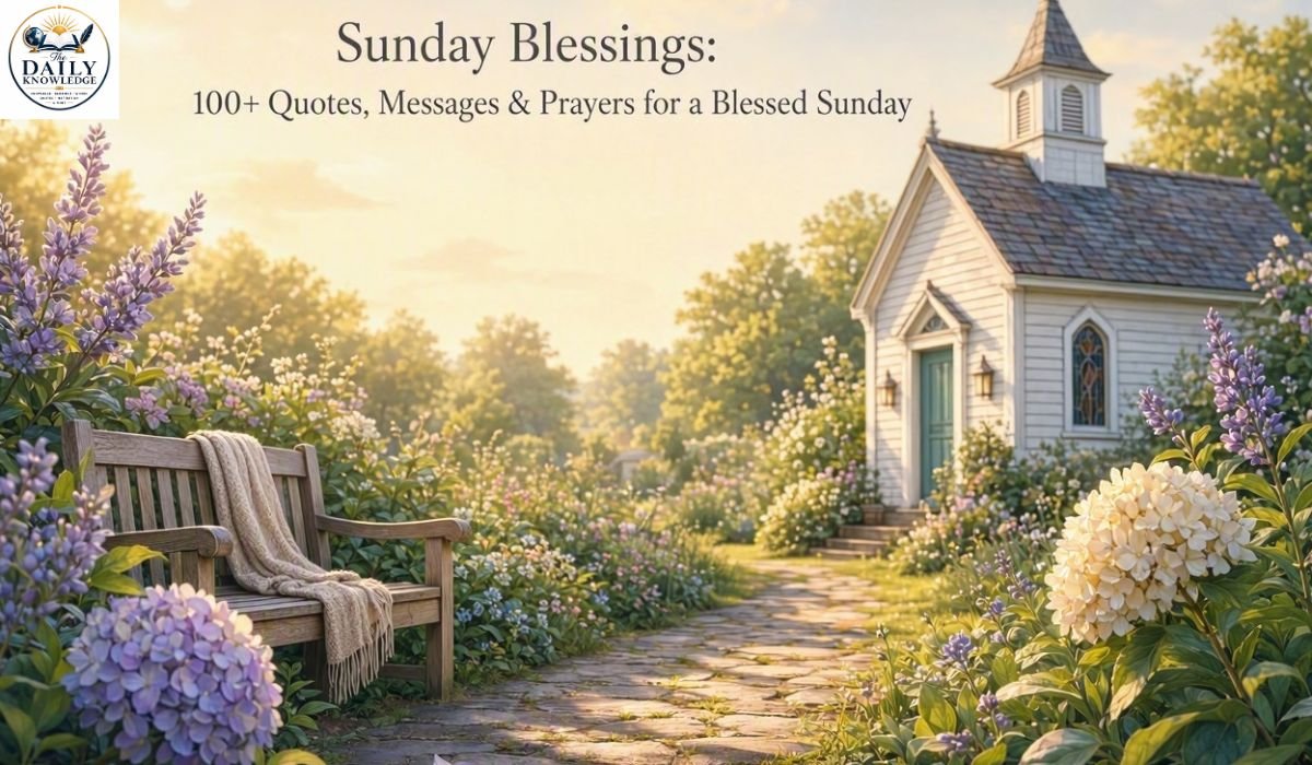 Sunday Blessings: 100+ Quotes, Messages & Prayers for a Blessed Sunday Sunday blessings are more than words — they are small gifts of peace we hand to the people we love. A single line, sent at the right moment, can turn a tired week into a hopeful new start. Whether you are searching for a Happy Sunday blessing, short Sunday blessings quotes, or a heartfelt Sunday morning blessing, this guide has something for every mood and every person in your life. Below you will find inspirational Sunday blessings quotes, blessed Sunday quotes, thankful Sunday blessings quotes, and Sunday blessings messages made for family, friends, and quiet reflection. Every line here is written fresh, in simple words, so it feels honest and easy to share. Why Sunday Blessings Quotes Matter Sunday sits between two weeks. One is behind you. One is ahead. A good Sunday quotes blessings message helps you close one chapter with gratitude and open the next with hope. Sharing blessed Sunday quotes is also good for you. Research on gratitude shows that people who give thanks often feel calmer and more content. So when you send Sunday blessings and prayers to someone, you lift two hearts at once — theirs and your own. Short Sunday blessings quotes work well because they are easy to read on a busy morning. Longer Sunday blessings messages work well when you want to say something more personal. Both have their place, so this guide gives you both. 50 Inspirational Sunday Blessings Quotes These inspirational Sunday blessings quotes are perfect for social media captions, morning texts, or a card. May your Sunday move slowly and your heart rest fully. Blessed Sunday. May today give you peace you didn't have to chase. This Sunday, may your worries stay small and your gratitude grow large. Wishing you a Sunday soft enough to heal and bright enough to hope. May today remind you that rest is part of the plan, not a break from it. Blessed Sunday to you. May grace meet you exactly where you are. May your Sunday be simple, your coffee warm, and your soul at ease. Today, may every quiet moment remind you how far you have already come. Sunday blessings to you: less noise, more peace, and a grateful heart. May this day close one chapter gently and open the next one with hope. Blessed Sunday. May your table be full and your worries be light. May the stillness of Sunday teach you something the rush of the week could not. Wishing you a Sunday that feels like a deep breath after a long week. May today's blessings outnumber today's demands. Blessed Sunday. May you find rest for your body and quiet for your mind. May your Sunday remind you that you are allowed to slow down. Today, may hope walk a little closer to you than worry does. Sunday blessings: patience for today, courage for tomorrow. May this Sunday fill your home with warmth and your heart with thanks. Blessed Sunday. May small joys find you all day long. May your Sunday be unhurried, your thoughts be kind, and your rest be real. Today, may you count blessings instead of tasks. Wishing you a Sunday where peace outweighs pressure. Blessed Sunday. May today's rest carry you through the whole week. May your Sunday be gentle, and may that gentleness stay with you all week. Happy Sunday. May today remind you that you are exactly where you need to be. Blessed Sunday. May every small blessing feel as big as it truly is. May your Sunday carry the kind of quiet that fixes what the week broke. Wishing you a Sunday full of soft mornings and full hearts. Blessed Sunday. May you rest without guilt and dream without limits. May today remind you that slowing down is also moving forward. Happy Sunday. May your worries take the day off, just like you. Blessed Sunday. May your cup be full before the week asks anything of you. May this day give you strength for what's coming and peace for what's past. Wishing you a Sunday that feels like sunlight through a window. Blessed Sunday. May you find comfort in the ordinary moments today. May your Sunday be the reset your mind and body have been asking for. Happy Sunday. May you notice the good things you usually rush past. Blessed Sunday. May peace be louder than your to-do list today. May today remind you that you don't have to earn your rest. Wishing you a Sunday where every hour feels like a gift, not a task. Blessed Sunday. May your heart feel lighter by the time evening comes. May this Sunday be proof that slow days are still good days. Happy Sunday. May gratitude be the first thing you feel this morning. Blessed Sunday. May your rest today be as real as your effort all week. May today's blessings meet you before today's worries do. Wishing you a Sunday that restores more than it takes. Blessed Sunday. May calm follow you from morning to night. May your Sunday remind you how much you already have to be thankful for. Happy blessed Sunday. May today be the pause your whole week needed. 30 Short Sunday Blessings Quotes for Texts and Social Media Short Sunday blessings quotes are perfect when you want to say something meaningful in just a few words. Blessed Sunday. Rest well. Sunday blessings, friend. Slow morning, full heart. Blessed Sunday. May peace find you today. Happy blessed Sunday to you. Rest today. Bloom this week. Sunday blessings: breathe, rest, give thanks. Wishing you a calm, blessed Sunday. Grateful hearts make good Sundays. Blessed Sunday. You are loved. Small rest, big blessing. Happy Sunday. Peace over pressure today. Blessed Sunday. Take it slow. Sunday blessings and warm coffee. May today be light on you. Happy Sunday. Rest is sacred too. Blessed Sunday. Breathe deep. Sunday blessings, straight from the heart. Slow down. It's Sunday. Blessed and grateful this Sunday. May today feel like enough. Sunday blessings: rest, reset, repeat. Happy Sunday. Stay soft today. Blessed Sunday. One quiet day at a time. Peace for your Sunday, strength for your week. Sunday blessings, sent with love. Rest more. Worry less. Blessed Sunday. Happy Sunday. May it be gentle. Blessed Sunday. Small joys, big gratitude. Sunday blessings to a beautiful soul. 20 Happy Sunday Blessings Messages for Family and Friends These longer Sunday blessing messages feel personal and work well in a text, card, or family group chat. Good morning, and happy blessed Sunday. I hope your day is slow, warm, and full of the people you love most. Sending you Sunday blessings from my heart. May your rest today be real, and may your week ahead be kind to you. Blessed Sunday to my favorite people. Thank you for the laughter, the support, and the love you give so freely. Wishing our family a Sunday full of grace. May we rest well, eat well, and remember how blessed we are to have each other. Happy Sunday, dear friend. May today remind you how much you are appreciated, even on the days you feel unseen. Blessed Sunday to you and yours. I hope your home is full of peace and your table is full of joy. May this Sunday give you exactly what last week took from you: rest, patience, and a little more peace. Sending Sunday blessings your way. Thank you for being someone I can always count on. Happy blessed Sunday to someone who deserves every good thing today has to offer. Wishing you a Sunday surrounded by people who make ordinary moments feel special. Blessed Sunday, friend. May today be proof that you are not alone in this. Sending you warmth and Sunday blessings, hoping today treats you gently. Happy Sunday to the people who make my life better just by being in it. May your Sunday be filled with good food, better company, and the best kind of rest. Blessed Sunday to you. I hope today reminds you how loved you truly are. Sending Sunday blessings and a little reminder that you are doing better than you think. Happy blessed Sunday. May your home feel like a soft place to land today. Wishing you and your family a Sunday full of small, quiet blessings. Blessed Sunday, dear one. May today be as kind to you as you are to others. Sending you love and Sunday blessings, hoping your heart feels full by tonight. 15 Thankful Sunday Blessings Quotes These thankful Sunday blessings quotes focus on gratitude and reflection. Grateful for another Sunday to rest, breathe, and remember what truly matters. Thankful for this quiet morning and every small blessing hiding inside it. Blessed Sunday. Today I am thankful for rest, family, and second chances. Grateful for a Sunday that asks nothing of me but presence. Thankful for the people who make ordinary Sundays feel extraordinary. Blessed Sunday. Grateful for the lessons, the rest, and the quiet growth. Thankful for another week survived and another Sunday to recover from it. Grateful for slow mornings, warm meals, and people who feel like home. Blessed Sunday. Thankful for peace I didn't have to search far for. Grateful for this pause before the week begins again. Thankful for rest that restores instead of just filling time. Blessed Sunday. Grateful for every small joy I almost missed today. Thankful for a heart that still finds reasons to be grateful, even on hard weeks. Grateful for the stillness only Sunday seems to bring. Blessed Sunday. Thankful for today, and hopeful for the week ahead. Sunday Morning Blessings and Prayers For those who want something more reflective, these good morning Sunday blessings lean toward quiet prayer and gratitude. Thank you for this new morning. Help me slow down, notice the good around me, and carry that peace into the week ahead. On this Sunday, I am grateful for rest, for family, and for another chance to begin again with a lighter heart. May today teach me to trust the pace of rest as much as I trust the pace of work. I am thankful for this quiet morning. Let it fill me with patience for the days that are not so quiet. Bless this Sunday and everyone in it. May we all find a little more peace than we started the week with. May this Sunday morning remind me that rest is not something I earn, but something I am allowed. Thank you for another Sunday. Let it be a day of healing, not just resting. Frequently Asked Questions What is a good Sunday blessing? A good Sunday blessing is short, honest, and wishes someone real rest or peace. It does not need fancy words. A simple line like "Blessed Sunday, may your day be calm and your heart be light" works well for almost anyone. How do you say a blessing on Sunday? Keep it personal and simple. Start with a greeting, add a short wish for peace or rest, and close with warmth. For example: "Good morning. Wishing you a peaceful, blessed Sunday filled with rest and good company." What is a short blessing for Sunday morning? A short blessing is usually one line, easy to text or post. Something like "Sunday blessings: rest well, breathe deep, give thanks" fits most morning messages. What are good Sunday blessings quotes for family and friends? The best Sunday blessings for family and friends are personal and warm, like thanking them for their support or wishing their home peace and joy. A message that names something specific about the relationship always feels more sincere than a generic quote. Can Sunday blessings be sent to coworkers or acquaintances? Yes. Keep the tone light and general, such as wishing someone a "restful, blessed Sunday," rather than a deeply personal or religious message, unless you know they would welcome it. Final Thoughts Sunday blessings do not need to be long to matter. A short, honest line can remind someone that they are seen and loved. Whether you send an inspirational quote, a short text, a thankful reflection, or a quiet morning prayer, what matters most is that you took a moment to care. Pick one message from this list today. Send it to someone who needs it. That is really all a blessing is: a small act of kindness passed from one person to another. Sunday Blessings: 100+ Quotes, Messages & Prayers for a Blessed Sunday Sunday blessings are more than words — they are small gifts of peace we hand to the people we love. A single line, sent at the right moment, can turn a tired week into a hopeful new start. Whether you are searching for a Happy Sunday blessing, short Sunday blessings quotes, or a heartfelt Sunday morning blessing, this guide has something for every mood and every person in your life. Below you will find inspirational Sunday blessings quotes, blessed Sunday quotes, thankful Sunday blessings quotes, and Sunday blessings messages made for family, friends, and quiet reflection. Every line here is written fresh, in simple words, so it feels honest and easy to share. Why Sunday Blessings Quotes Matter Sunday sits between two weeks. One is behind you. One is ahead. A good Sunday quotes blessings message helps you close one chapter with gratitude and open the next with hope. Sharing blessed Sunday quotes is also good for you. Research on gratitude shows that people who give thanks often feel calmer and more content. So when you send Sunday blessings and prayers to someone, you lift two hearts at once — theirs and your own. Short Sunday blessings quotes work well because they are easy to read on a busy morning. Longer Sunday blessings messages work well when you want to say something more personal. Both have their place, so this guide gives you both. 50 Inspirational Sunday Blessings Quotes These inspirational Sunday blessings quotes are perfect for social media captions, morning texts, or a card. May your Sunday move slowly and your heart rest fully. Blessed Sunday. May today give you peace you didn't have to chase. This Sunday, may your worries stay small and your gratitude grow large. Wishing you a Sunday soft enough to heal and bright enough to hope. May today remind you that rest is part of the plan, not a break from it. Blessed Sunday to you. May grace meet you exactly where you are. May your Sunday be simple, your coffee warm, and your soul at ease. Today, may every quiet moment remind you how far you have already come. Sunday blessings to you: less noise, more peace, and a grateful heart. May this day close one chapter gently and open the next one with hope. Blessed Sunday. May your table be full and your worries be light. May the stillness of Sunday teach you something the rush of the week could not. Wishing you a Sunday that feels like a deep breath after a long week. May today's blessings outnumber today's demands. Blessed Sunday. May you find rest for your body and quiet for your mind. May your Sunday remind you that you are allowed to slow down. Today, may hope walk a little closer to you than worry does. Sunday blessings: patience for today, courage for tomorrow. May this Sunday fill your home with warmth and your heart with thanks. Blessed Sunday. May small joys find you all day long. May your Sunday be unhurried, your thoughts be kind, and your rest be real. Today, may you count blessings instead of tasks. Wishing you a Sunday where peace outweighs pressure. Blessed Sunday. May today's rest carry you through the whole week. May your Sunday be gentle, and may that gentleness stay with you all week. Happy Sunday. May today remind you that you are exactly where you need to be. Blessed Sunday. May every small blessing feel as big as it truly is. May your Sunday carry the kind of quiet that fixes what the week broke. Wishing you a Sunday full of soft mornings and full hearts. Blessed Sunday. May you rest without guilt and dream without limits. May today remind you that slowing down is also moving forward. Happy Sunday. May your worries take the day off, just like you. Blessed Sunday. May your cup be full before the week asks anything of you. May this day give you strength for what's coming and peace for what's past. Wishing you a Sunday that feels like sunlight through a window. Blessed Sunday. May you find comfort in the ordinary moments today. May your Sunday be the reset your mind and body have been asking for. Happy Sunday. May you notice the good things you usually rush past. Blessed Sunday. May peace be louder than your to-do list today. May today remind you that you don't have to earn your rest. Wishing you a Sunday where every hour feels like a gift, not a task. Blessed Sunday. May your heart feel lighter by the time evening comes. May this Sunday be proof that slow days are still good days. Happy Sunday. May gratitude be the first thing you feel this morning. Blessed Sunday. May your rest today be as real as your effort all week. May today's blessings meet you before today's worries do. Wishing you a Sunday that restores more than it takes. Blessed Sunday. May calm follow you from morning to night. May your Sunday remind you how much you already have to be thankful for. Happy blessed Sunday. May today be the pause your whole week needed. 30 Short Sunday Blessings Quotes for Texts and Social Media Short Sunday blessings quotes are perfect when you want to say something meaningful in just a few words. Blessed Sunday. Rest well. Sunday blessings, friend. Slow morning, full heart. Blessed Sunday. May peace find you today. Happy blessed Sunday to you. Rest today. Bloom this week. Sunday blessings: breathe, rest, give thanks. Wishing you a calm, blessed Sunday. Grateful hearts make good Sundays. Blessed Sunday. You are loved. Small rest, big blessing. Happy Sunday. Peace over pressure today. Blessed Sunday. Take it slow. Sunday blessings and warm coffee. May today be light on you. Happy Sunday. Rest is sacred too. Blessed Sunday. Breathe deep. Sunday blessings, straight from the heart. Slow down. It's Sunday. Blessed and grateful this Sunday. May today feel like enough. Sunday blessings: rest, reset, repeat. Happy Sunday. Stay soft today. Blessed Sunday. One quiet day at a time. Peace for your Sunday, strength for your week. Sunday blessings, sent with love. Rest more. Worry less. Blessed Sunday. Happy Sunday. May it be gentle. Blessed Sunday. Small joys, big gratitude. Sunday blessings to a beautiful soul. 20 Happy Sunday Blessings Messages for Family and Friends These longer Sunday blessing messages feel personal and work well in a text, card, or family group chat. Good morning, and happy blessed Sunday. I hope your day is slow, warm, and full of the people you love most. Sending you Sunday blessings from my heart. May your rest today be real, and may your week ahead be kind to you. Blessed Sunday to my favorite people. Thank you for the laughter, the support, and the love you give so freely. Wishing our family a Sunday full of grace. May we rest well, eat well, and remember how blessed we are to have each other. Happy Sunday, dear friend. May today remind you how much you are appreciated, even on the days you feel unseen. Blessed Sunday to you and yours. I hope your home is full of peace and your table is full of joy. May this Sunday give you exactly what last week took from you: rest, patience, and a little more peace. Sending Sunday blessings your way. Thank you for being someone I can always count on. Happy blessed Sunday to someone who deserves every good thing today has to offer. Wishing you a Sunday surrounded by people who make ordinary moments feel special. Blessed Sunday, friend. May today be proof that you are not alone in this. Sending you warmth and Sunday blessings, hoping today treats you gently. Happy Sunday to the people who make my life better just by being in it. May your Sunday be filled with good food, better company, and the best kind of rest. Blessed Sunday to you. I hope today reminds you how loved you truly are. Sending Sunday blessings and a little reminder that you are doing better than you think. Happy blessed Sunday. May your home feel like a soft place to land today. Wishing you and your family a Sunday full of small, quiet blessings. Blessed Sunday, dear one. May today be as kind to you as you are to others. Sending you love and Sunday blessings, hoping your heart feels full by tonight. 15 Thankful Sunday Blessings Quotes These thankful Sunday blessings quotes focus on gratitude and reflection. Grateful for another Sunday to rest, breathe, and remember what truly matters. Thankful for this quiet morning and every small blessing hiding inside it. Blessed Sunday. Today I am thankful for rest, family, and second chances. Grateful for a Sunday that asks nothing of me but presence. Thankful for the people who make ordinary Sundays feel extraordinary. Blessed Sunday. Grateful for the lessons, the rest, and the quiet growth. Thankful for another week survived and another Sunday to recover from it. Grateful for slow mornings, warm meals, and people who feel like home. Blessed Sunday. Thankful for peace I didn't have to search far for. Grateful for this pause before the week begins again. Thankful for rest that restores instead of just filling time. Blessed Sunday. Grateful for every small joy I almost missed today. Thankful for a heart that still finds reasons to be grateful, even on hard weeks. Grateful for the stillness only Sunday seems to bring. Blessed Sunday. Thankful for today, and hopeful for the week ahead. Sunday Morning Blessings and Prayers For those who want something more reflective, these good morning Sunday blessings lean toward quiet prayer and gratitude. Thank you for this new morning. Help me slow down, notice the good around me, and carry that peace into the week ahead. On this Sunday, I am grateful for rest, for family, and for another chance to begin again with a lighter heart. May today teach me to trust the pace of rest as much as I trust the pace of work. I am thankful for this quiet morning. Let it fill me with patience for the days that are not so quiet. Bless this Sunday and everyone in it. May we all find a little more peace than we started the week with. May this Sunday morning remind me that rest is not something I earn, but something I am allowed. Thank you for another Sunday. Let it be a day of healing, not just resting. Frequently Asked Questions What is a good Sunday blessing? A good Sunday blessing is short, honest, and wishes someone real rest or peace. It does not need fancy words. A simple line like "Blessed Sunday, may your day be calm and your heart be light" works well for almost anyone. How do you say a blessing on Sunday? Keep it personal and simple. Start with a greeting, add a short wish for peace or rest, and close with warmth. For example: "Good morning. Wishing you a peaceful, blessed Sunday filled with rest and good company." What is a short blessing for Sunday morning? A short blessing is usually one line, easy to text or post. Something like "Sunday blessings: rest well, breathe deep, give thanks" fits most morning messages. What are good Sunday blessings quotes for family and friends? The best Sunday blessings for family and friends are personal and warm, like thanking them for their support or wishing their home peace and joy. A message that names something specific about the relationship always feels more sincere than a generic quote. Can Sunday blessings be sent to coworkers or acquaintances? Yes. Keep the tone light and general, such as wishing someone a "restful, blessed Sunday," rather than a deeply personal or religious message, unless you know they would welcome it. Final Thoughts Sunday blessings do not need to be long to matter. A short, honest line can remind someone that they are seen and loved. Whether you send an inspirational quote, a short text, a thankful reflection, or a quiet morning prayer, what matters most is that you took a moment to care. Pick one message from this list today. Send it to someone who needs it. That is really all a blessing is: a small act of kindness passed from one person to another. Sunday Blessings: 100+ Quotes, Messages & Prayers for a Blessed Sunday Sunday blessings are more than words — they are small gifts of peace we hand to the people we love. A single line, sent at the right moment, can turn a tired week into a hopeful new start. Whether you are searching for a Happy Sunday blessing, short Sunday blessings quotes, or a heartfelt Sunday morning blessing, this guide has something for every mood and every person in your life. Below you will find inspirational Sunday blessings quotes, blessed Sunday quotes, thankful Sunday blessings quotes, and Sunday blessings messages made for family, friends, and quiet reflection. Every line here is written fresh, in simple words, so it feels honest and easy to share. Why Sunday Blessings Quotes Matter Sunday sits between two weeks. One is behind you. One is ahead. A good Sunday quotes blessings message helps you close one chapter with gratitude and open the next with hope. Sharing blessed Sunday quotes is also good for you. Research on gratitude shows that people who give thanks often feel calmer and more content. So when you send Sunday blessings and prayers to someone, you lift two hearts at once — theirs and your own. Short Sunday blessings quotes work well because they are easy to read on a busy morning. Longer Sunday blessings messages work well when you want to say something more personal. Both have their place, so this guide gives you both. 50 Inspirational Sunday Blessings Quotes These inspirational Sunday blessings quotes are perfect for social media captions, morning texts, or a card. May your Sunday move slowly and your heart rest fully. Blessed Sunday. May today give you peace you didn't have to chase. This Sunday, may your worries stay small and your gratitude grow large. Wishing you a Sunday soft enough to heal and bright enough to hope. May today remind you that rest is part of the plan, not a break from it. Blessed Sunday to you. May grace meet you exactly where you are. May your Sunday be simple, your coffee warm, and your soul at ease. Today, may every quiet moment remind you how far you have already come. Sunday blessings to you: less noise, more peace, and a grateful heart. May this day close one chapter gently and open the next one with hope. Blessed Sunday. May your table be full and your worries be light. May the stillness of Sunday teach you something the rush of the week could not. Wishing you a Sunday that feels like a deep breath after a long week. May today's blessings outnumber today's demands. Blessed Sunday. May you find rest for your body and quiet for your mind. May your Sunday remind you that you are allowed to slow down. Today, may hope walk a little closer to you than worry does. Sunday blessings: patience for today, courage for tomorrow. May this Sunday fill your home with warmth and your heart with thanks. Blessed Sunday. May small joys find you all day long. May your Sunday be unhurried, your thoughts be kind, and your rest be real. Today, may you count blessings instead of tasks. Wishing you a Sunday where peace outweighs pressure. Blessed Sunday. May today's rest carry you through the whole week. May your Sunday be gentle, and may that gentleness stay with you all week. Happy Sunday. May today remind you that you are exactly where you need to be. Blessed Sunday. May every small blessing feel as big as it truly is. May your Sunday carry the kind of quiet that fixes what the week broke. Wishing you a Sunday full of soft mornings and full hearts. Blessed Sunday. May you rest without guilt and dream without limits. May today remind you that slowing down is also moving forward. Happy Sunday. May your worries take the day off, just like you. Blessed Sunday. May your cup be full before the week asks anything of you. May this day give you strength for what's coming and peace for what's past. Wishing you a Sunday that feels like sunlight through a window. Blessed Sunday. May you find comfort in the ordinary moments today. May your Sunday be the reset your mind and body have been asking for. Happy Sunday. May you notice the good things you usually rush past. Blessed Sunday. May peace be louder than your to-do list today. May today remind you that you don't have to earn your rest. Wishing you a Sunday where every hour feels like a gift, not a task. Blessed Sunday. May your heart feel lighter by the time evening comes. May this Sunday be proof that slow days are still good days. Happy Sunday. May gratitude be the first thing you feel this morning. Blessed Sunday. May your rest today be as real as your effort all week. May today's blessings meet you before today's worries do. Wishing you a Sunday that restores more than it takes. Blessed Sunday. May calm follow you from morning to night. May your Sunday remind you how much you already have to be thankful for. Happy blessed Sunday. May today be the pause your whole week needed. 30 Short Sunday Blessings Quotes for Texts and Social Media Short Sunday blessings quotes are perfect when you want to say something meaningful in just a few words. Blessed Sunday. Rest well. Sunday blessings, friend. Slow morning, full heart. Blessed Sunday. May peace find you today. Happy blessed Sunday to you. Rest today. Bloom this week. Sunday blessings: breathe, rest, give thanks. Wishing you a calm, blessed Sunday. Grateful hearts make good Sundays. Blessed Sunday. You are loved. Small rest, big blessing. Happy Sunday. Peace over pressure today. Blessed Sunday. Take it slow. Sunday blessings and warm coffee. May today be light on you. Happy Sunday. Rest is sacred too. Blessed Sunday. Breathe deep. Sunday blessings, straight from the heart. Slow down. It's Sunday. Blessed and grateful this Sunday. May today feel like enough. Sunday blessings: rest, reset, repeat. Happy Sunday. Stay soft today. Blessed Sunday. One quiet day at a time. Peace for your Sunday, strength for your week. Sunday blessings, sent with love. Rest more. Worry less. Blessed Sunday. Happy Sunday. May it be gentle. Blessed Sunday. Small joys, big gratitude. Sunday blessings to a beautiful soul. 20 Happy Sunday Blessings Messages for Family and Friends These longer Sunday blessing messages feel personal and work well in a text, card, or family group chat. Good morning, and happy blessed Sunday. I hope your day is slow, warm, and full of the people you love most. Sending you Sunday blessings from my heart. May your rest today be real, and may your week ahead be kind to you. Blessed Sunday to my favorite people. Thank you for the laughter, the support, and the love you give so freely. Wishing our family a Sunday full of grace. May we rest well, eat well, and remember how blessed we are to have each other. Happy Sunday, dear friend. May today remind you how much you are appreciated, even on the days you feel unseen. Blessed Sunday to you and yours. I hope your home is full of peace and your table is full of joy. May this Sunday give you exactly what last week took from you: rest, patience, and a little more peace. Sending Sunday blessings your way. Thank you for being someone I can always count on. Happy blessed Sunday to someone who deserves every good thing today has to offer. Wishing you a Sunday surrounded by people who make ordinary moments feel special. Blessed Sunday, friend. May today be proof that you are not alone in this. Sending you warmth and Sunday blessings, hoping today treats you gently. Happy Sunday to the people who make my life better just by being in it. May your Sunday be filled with good food, better company, and the best kind of rest. Blessed Sunday to you. I hope today reminds you how loved you truly are. Sending Sunday blessings and a little reminder that you are doing better than you think. Happy blessed Sunday. May your home feel like a soft place to land today. Wishing you and your family a Sunday full of small, quiet blessings. Blessed Sunday, dear one. May today be as kind to you as you are to others. Sending you love and Sunday blessings, hoping your heart feels full by tonight. 15 Thankful Sunday Blessings Quotes These thankful Sunday blessings quotes focus on gratitude and reflection. Grateful for another Sunday to rest, breathe, and remember what truly matters. Thankful for this quiet morning and every small blessing hiding inside it. Blessed Sunday. Today I am thankful for rest, family, and second chances. Grateful for a Sunday that asks nothing of me but presence. Thankful for the people who make ordinary Sundays feel extraordinary. Blessed Sunday. Grateful for the lessons, the rest, and the quiet growth. Thankful for another week survived and another Sunday to recover from it. Grateful for slow mornings, warm meals, and people who feel like home. Blessed Sunday. Thankful for peace I didn't have to search far for. Grateful for this pause before the week begins again. Thankful for rest that restores instead of just filling time. Blessed Sunday. Grateful for every small joy I almost missed today. Thankful for a heart that still finds reasons to be grateful, even on hard weeks. Grateful for the stillness only Sunday seems to bring. Blessed Sunday. Thankful for today, and hopeful for the week ahead. Sunday Morning Blessings and Prayers For those who want something more reflective, these good morning Sunday blessings lean toward quiet prayer and gratitude. Thank you for this new morning. Help me slow down, notice the good around me, and carry that peace into the week ahead. On this Sunday, I am grateful for rest, for family, and for another chance to begin again with a lighter heart. May today teach me to trust the pace of rest as much as I trust the pace of work. I am thankful for this quiet morning. Let it fill me with patience for the days that are not so quiet. Bless this Sunday and everyone in it. May we all find a little more peace than we started the week with. May this Sunday morning remind me that rest is not something I earn, but something I am allowed. Thank you for another Sunday. Let it be a day of healing, not just resting. Frequently Asked Questions What is a good Sunday blessing? A good Sunday blessing is short, honest, and wishes someone real rest or peace. It does not need fancy words. A simple line like "Blessed Sunday, may your day be calm and your heart be light" works well for almost anyone. How do you say a blessing on Sunday? Keep it personal and simple. Start with a greeting, add a short wish for peace or rest, and close with warmth. For example: "Good morning. Wishing you a peaceful, blessed Sunday filled with rest and good company." What is a short blessing for Sunday morning? A short blessing is usually one line, easy to text or post. Something like "Sunday blessings: rest well, breathe deep, give thanks" fits most morning messages. What are good Sunday blessings quotes for family and friends? The best Sunday blessings for family and friends are personal and warm, like thanking them for their support or wishing their home peace and joy. A message that names something specific about the relationship always feels more sincere than a generic quote. Can Sunday blessings be sent to coworkers or acquaintances? Yes. Keep the tone light and general, such as wishing someone a "restful, blessed Sunday," rather than a deeply personal or religious message, unless you know they would welcome it. Final Thoughts Sunday blessings do not need to be long to matter. A short, honest line can remind someone that they are seen and loved. Whether you send an inspirational quote, a short text, a thankful reflection, or a quiet morning prayer, what matters most is that you took a moment to care. Pick one message from this list today. Send it to someone who needs it. That is really all a blessing is: a small act of kindness passed from one person to another. Sunday Blessings: 100+ Quotes, Messages & Prayers for a Blessed Sunday Sunday blessings are more than words — they are small gifts of peace we hand to the people we love. A single line, sent at the right moment, can turn a tired week into a hopeful new start. Whether you are searching for a Happy Sunday blessing, short Sunday blessings quotes, or a heartfelt Sunday morning blessing, this guide has something for every mood and every person in your life. Below you will find inspirational Sunday blessings quotes, blessed Sunday quotes, thankful Sunday blessings quotes, and Sunday blessings messages made for family, friends, and quiet reflection. Every line here is written fresh, in simple words, so it feels honest and easy to share. Why Sunday Blessings Quotes Matter Sunday sits between two weeks. One is behind you. One is ahead. A good Sunday quotes blessings message helps you close one chapter with gratitude and open the next with hope. Sharing blessed Sunday quotes is also good for you. Research on gratitude shows that people who give thanks often feel calmer and more content. So when you send Sunday blessings and prayers to someone, you lift two hearts at once — theirs and your own. Short Sunday blessings quotes work well because they are easy to read on a busy morning. Longer Sunday blessings messages work well when you want to say something more personal. Both have their place, so this guide gives you both. 50 Inspirational Sunday Blessings Quotes These inspirational Sunday blessings quotes are perfect for social media captions, morning texts, or a card. May your Sunday move slowly and your heart rest fully. Blessed Sunday. May today give you peace you didn't have to chase. This Sunday, may your worries stay small and your gratitude grow large. Wishing you a Sunday soft enough to heal and bright enough to hope. May today remind you that rest is part of the plan, not a break from it. Blessed Sunday to you. May grace meet you exactly where you are. May your Sunday be simple, your coffee warm, and your soul at ease. Today, may every quiet moment remind you how far you have already come. Sunday blessings to you: less noise, more peace, and a grateful heart. May this day close one chapter gently and open the next one with hope. Blessed Sunday. May your table be full and your worries be light. May the stillness of Sunday teach you something the rush of the week could not. Wishing you a Sunday that feels like a deep breath after a long week. May today's blessings outnumber today's demands. Blessed Sunday. May you find rest for your body and quiet for your mind. May your Sunday remind you that you are allowed to slow down. Today, may hope walk a little closer to you than worry does. Sunday blessings: patience for today, courage for tomorrow. May this Sunday fill your home with warmth and your heart with thanks. Blessed Sunday. May small joys find you all day long. May your Sunday be unhurried, your thoughts be kind, and your rest be real. Today, may you count blessings instead of tasks. Wishing you a Sunday where peace outweighs pressure. Blessed Sunday. May today's rest carry you through the whole week. May your Sunday be gentle, and may that gentleness stay with you all week. Happy Sunday. May today remind you that you are exactly where you need to be. Blessed Sunday. May every small blessing feel as big as it truly is. May your Sunday carry the kind of quiet that fixes what the week broke. Wishing you a Sunday full of soft mornings and full hearts. Blessed Sunday. May you rest without guilt and dream without limits. May today remind you that slowing down is also moving forward. Happy Sunday. May your worries take the day off, just like you. Blessed Sunday. May your cup be full before the week asks anything of you. May this day give you strength for what's coming and peace for what's past. Wishing you a Sunday that feels like sunlight through a window. Blessed Sunday. May you find comfort in the ordinary moments today. May your Sunday be the reset your mind and body have been asking for. Happy Sunday. May you notice the good things you usually rush past. Blessed Sunday. May peace be louder than your to-do list today. May today remind you that you don't have to earn your rest. Wishing you a Sunday where every hour feels like a gift, not a task. Blessed Sunday. May your heart feel lighter by the time evening comes. May this Sunday be proof that slow days are still good days. Happy Sunday. May gratitude be the first thing you feel this morning. Blessed Sunday. May your rest today be as real as your effort all week. May today's blessings meet you before today's worries do. Wishing you a Sunday that restores more than it takes. Blessed Sunday. May calm follow you from morning to night. May your Sunday remind you how much you already have to be thankful for. Happy blessed Sunday. May today be the pause your whole week needed. 30 Short Sunday Blessings Quotes for Texts and Social Media Short Sunday blessings quotes are perfect when you want to say something meaningful in just a few words. Blessed Sunday. Rest well. Sunday blessings, friend. Slow morning, full heart. Blessed Sunday. May peace find you today. Happy blessed Sunday to you. Rest today. Bloom this week. Sunday blessings: breathe, rest, give thanks. Wishing you a calm, blessed Sunday. Grateful hearts make good Sundays. Blessed Sunday. You are loved. Small rest, big blessing. Happy Sunday. Peace over pressure today. Blessed Sunday. Take it slow. Sunday blessings and warm coffee. May today be light on you. Happy Sunday. Rest is sacred too. Blessed Sunday. Breathe deep. Sunday blessings, straight from the heart. Slow down. It's Sunday. Blessed and grateful this Sunday. May today feel like enough. Sunday blessings: rest, reset, repeat. Happy Sunday. Stay soft today. Blessed Sunday. One quiet day at a time. Peace for your Sunday, strength for your week. Sunday blessings, sent with love. Rest more. Worry less. Blessed Sunday. Happy Sunday. May it be gentle. Blessed Sunday. Small joys, big gratitude. Sunday blessings to a beautiful soul. 20 Happy Sunday Blessings Messages for Family and Friends These longer Sunday blessing messages feel personal and work well in a text, card, or family group chat. Good morning, and happy blessed Sunday. I hope your day is slow, warm, and full of the people you love most. Sending you Sunday blessings from my heart. May your rest today be real, and may your week ahead be kind to you. Blessed Sunday to my favorite people. Thank you for the laughter, the support, and the love you give so freely. Wishing our family a Sunday full of grace. May we rest well, eat well, and remember how blessed we are to have each other. Happy Sunday, dear friend. May today remind you how much you are appreciated, even on the days you feel unseen. Blessed Sunday to you and yours. I hope your home is full of peace and your table is full of joy. May this Sunday give you exactly what last week took from you: rest, patience, and a little more peace. Sending Sunday blessings your way. Thank you for being someone I can always count on. Happy blessed Sunday to someone who deserves every good thing today has to offer. Wishing you a Sunday surrounded by people who make ordinary moments feel special. Blessed Sunday, friend. May today be proof that you are not alone in this. Sending you warmth and Sunday blessings, hoping today treats you gently. Happy Sunday to the people who make my life better just by being in it. May your Sunday be filled with good food, better company, and the best kind of rest. Blessed Sunday to you. I hope today reminds you how loved you truly are. Sending Sunday blessings and a little reminder that you are doing better than you think. Happy blessed Sunday. May your home feel like a soft place to land today. Wishing you and your family a Sunday full of small, quiet blessings. Blessed Sunday, dear one. May today be as kind to you as you are to others. Sending you love and Sunday blessings, hoping your heart feels full by tonight. 15 Thankful Sunday Blessings Quotes These thankful Sunday blessings quotes focus on gratitude and reflection. Grateful for another Sunday to rest, breathe, and remember what truly matters. Thankful for this quiet morning and every small blessing hiding inside it. Blessed Sunday. Today I am thankful for rest, family, and second chances. Grateful for a Sunday that asks nothing of me but presence. Thankful for the people who make ordinary Sundays feel extraordinary. Blessed Sunday. Grateful for the lessons, the rest, and the quiet growth. Thankful for another week survived and another Sunday to recover from it. Grateful for slow mornings, warm meals, and people who feel like home. Blessed Sunday. Thankful for peace I didn't have to search far for. Grateful for this pause before the week begins again. Thankful for rest that restores instead of just filling time. Blessed Sunday. Grateful for every small joy I almost missed today. Thankful for a heart that still finds reasons to be grateful, even on hard weeks. Grateful for the stillness only Sunday seems to bring. Blessed Sunday. Thankful for today, and hopeful for the week ahead. Sunday Morning Blessings and Prayers For those who want something more reflective, these good morning Sunday blessings lean toward quiet prayer and gratitude. Thank you for this new morning. Help me slow down, notice the good around me, and carry that peace into the week ahead. On this Sunday, I am grateful for rest, for family, and for another chance to begin again with a lighter heart. May today teach me to trust the pace of rest as much as I trust the pace of work. I am thankful for this quiet morning. Let it fill me with patience for the days that are not so quiet. Bless this Sunday and everyone in it. May we all find a little more peace than we started the week with. May this Sunday morning remind me that rest is not something I earn, but something I am allowed. Thank you for another Sunday. Let it be a day of healing, not just resting. Frequently Asked Questions What is a good Sunday blessing? A good Sunday blessing is short, honest, and wishes someone real rest or peace. It does not need fancy words. A simple line like "Blessed Sunday, may your day be calm and your heart be light" works well for almost anyone. How do you say a blessing on Sunday? Keep it personal and simple. Start with a greeting, add a short wish for peace or rest, and close with warmth. For example: "Good morning. Wishing you a peaceful, blessed Sunday filled with rest and good company." What is a short blessing for Sunday morning? A short blessing is usually one line, easy to text or post. Something like "Sunday blessings: rest well, breathe deep, give thanks" fits most morning messages. What are good Sunday blessings quotes for family and friends? The best Sunday blessings for family and friends are personal and warm, like thanking them for their support or wishing their home peace and joy. A message that names something specific about the relationship always feels more sincere than a generic quote. Can Sunday blessings be sent to coworkers or acquaintances? Yes. Keep the tone light and general, such as wishing someone a "restful, blessed Sunday," rather than a deeply personal or religious message, unless you know they would welcome it. Final Thoughts Sunday blessings do not need to be long to matter. A short, honest line can remind someone that they are seen and loved. Whether you send an inspirational quote, a short text, a thankful reflection, or a quiet morning prayer, what matters most is that you took a moment to care. Pick one message from this list today. Send it to someone who needs it. That is really all a blessing is: a small act of kindness passed from one person to another.